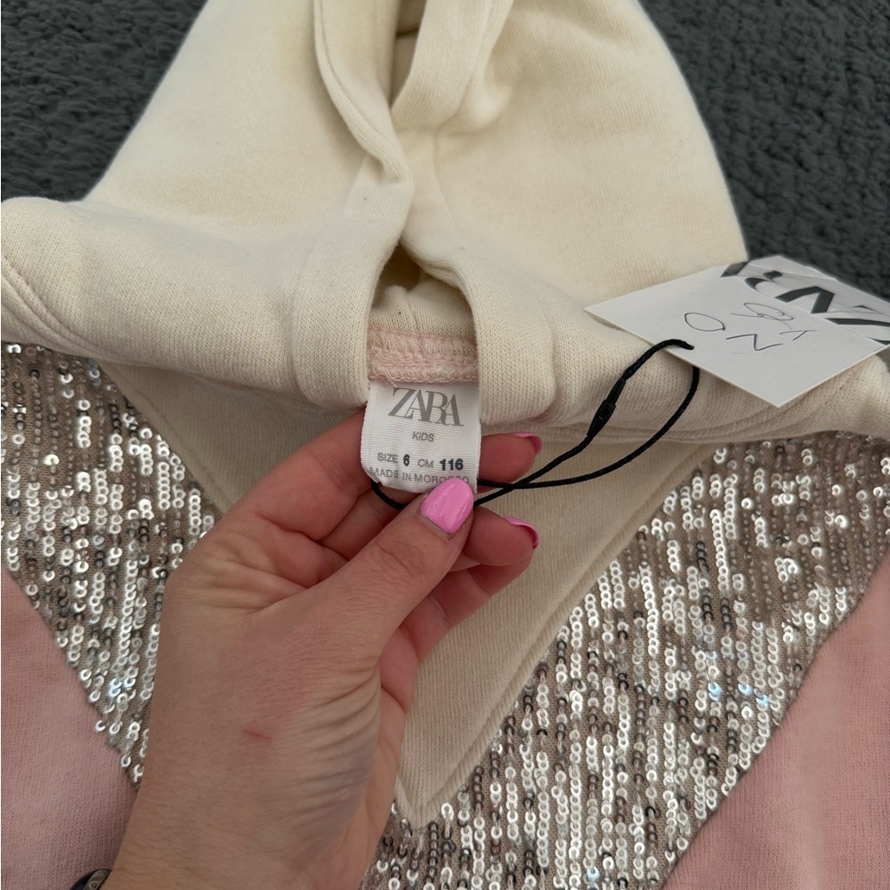 Zara Kids Sequin Colorblock Sweatshirt - Picture 4 of 5